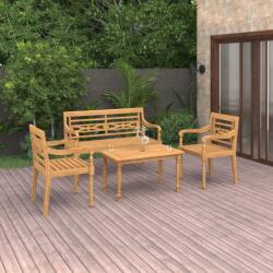 vidaXL Set mobilier grădină, 4 piese, lemn masiv de tec (3087051) - vidaxl