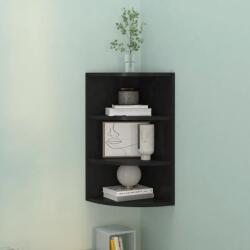 vidaXL Raft de perete pe colț, negru, 30x31, 5x60 cm, lemn prelucrat (339537) Raft