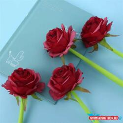 Extra vörös rózsa fekete zselés toll, 0.5mm (Gelpen021)