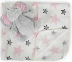 Cangaroo Pătură cu jucărie Cangaroo - Elephant, pink, 90 x 75 cm (109597) Lenjerii de pat bebelusi‎, patura bebelusi