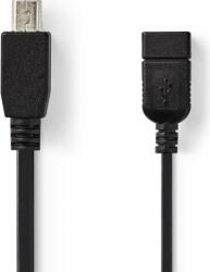 Nedis CCGP60315BK02 MiniUSB apa - USB-A anya Összekötő Kábel 0.2m - Fekete (CCGP60315BK02)