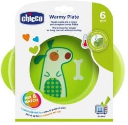 Chicco farfurie termica Warmy Plate 6m+, Verde Set pentru masa bebelusi