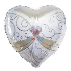 Balloons4party Balon folie Inima Mireasa 45 cm