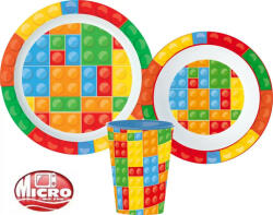 Bricks, Lego mintázatú étkészlet, micro műanyag szett (STF11143) - oliviashop