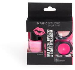 Magic Studio Kit Perfect Match gloss, lac de unghii si fard 30750, Nr 04, Pink, Magic Studio