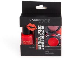 Magic Studio Kit Perfect Match gloss, lac de unghii si fard 30750, Nr 02, Passion Red, Magic Studio
