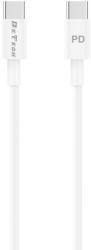 DeTech Кабел за данни DeTech DE-C29PD, Type-C - Type-C, PD, 1.0m, Бял - 40112