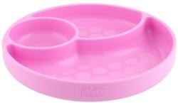 Chicco Chicco, farfurie compartimentata din silicon, roz, 12m+