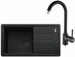 Franke Chiuveta Pachet bucatarie fragranite Franke BSG 611-78 S, 780x435 mm + Baterie Pola 1.0, Negru (114.0662.880)