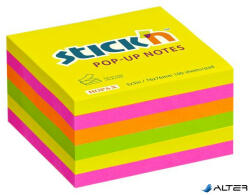 STICK N Öntapadó jegyzettömb csomag, "Z", 76x76 mm, 6x100 lap, STICK N, neon színek (21848) - alter