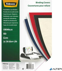 Fellowes Hátlap, A4, 250 g, fényes, FELLOWES "Chromolux", piros (5378303) - alter