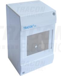 TRACON Falon kívüli elosztódoboz, ajtó nélkül 1×4 modul, IP40, (H×W×D=130×82×62mm) (EDFK-4/1AN)