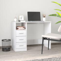 vidaXL Birou cu sertare, alb extralucios, 102x50x76 cm, lemn prelucrat (823034)