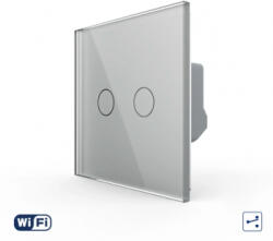 LIVOLO Intrerupator Dublu Cap Scara / Cruce Wi-Fi LIVOLO cu Touch Gri (VL-FC2SNY-2G-2I)