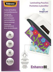 Fellowes Meleglamináló fólia, 80 mikron, A4, fényes, 100 db, FELLOWES (IFW53061) (IFW53061)