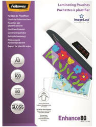 Fellowes Meleglamináló fólia, 80 mikron, A3, fényes, 100 db, FELLOWES (IFW53062) (IFW53062)
