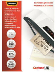 Fellowes Meleglamináló fólia, 125 mikron, 83x113 mm, fényes, 100 db, FELLOWES (IFW53071) (IFW53071)
