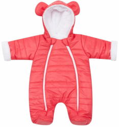  NEW BABY Új Baby Pumi piros málnás téli overál kapucnival és fülekkel - 62 (3-6m)