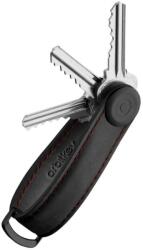 Orbitkey 2.0 Crazy Horse Bőr Kulcstartó Obsidian Black with Red Stitching (CHLO-2-OBRDBK)