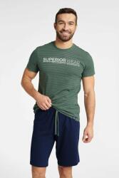 Henderson Webber férfi pizsama, zöld, csíkos