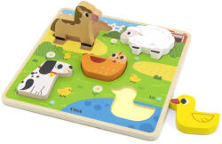 Viga Toys Puzzle senzorial animale din ferma, viga (44662) - bekid