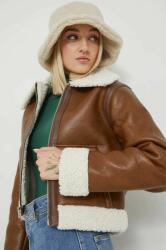 Abercrombie & Fitch rövid kabát női, barna, átmeneti - barna XL - answear - 52 990 Ft