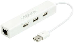 Logilink UA0174A USB 2.0 to Fast Ethernet Adapter with 3-Port USB Hub White (UA0174A)