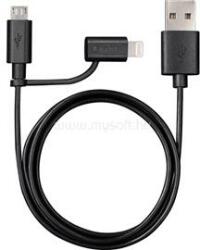 VARTA 57943101401 1m 2in1 USB - microUSB/Lightning fekete adat- és töltőkábel (VARTA_57943101401) (VARTA_57943101401)