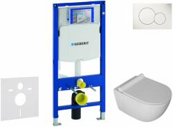 Geberit Duofix - Set pentru montare încastrată, toaletă Gaia și capac softclose, clapetă Sigma01, alb alpin SANI11CA3104 (SANI11CA3104)