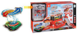 Magic Toys Tűzoltóállomás játékszett színváltós kisautóval, fénnyel és hanggal MKM611428