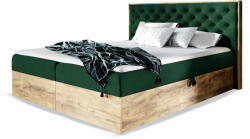 Wilsondo Zöld WOOD 3 boxspring ágyneműtartós ágy matraccal, ágyráccsal Méret: 180x200