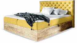 Wilsondo Sárga WOOD 3 boxspring ágyneműtartós ágy matraccal, ágyráccsal Méret: 180x200