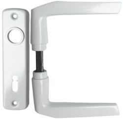 JKH Ajtókilincs 410 + ajtócím 55mm lővér kulcslyukas fehér (3986643)
