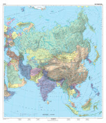 Stiefel Ázsia politikai térképe, tűzhető, keretes