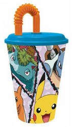 ST Pokémon szívószálas pohár, műanyag 430 ml