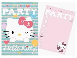 Procos Hello Kitty party meghívó csíkos (ARJ030346E)