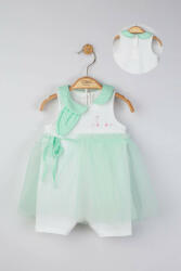 BabyJem Salopeta de vara pentru bebelusi cu tulle, tongs baby (culoare: verde, marime: 6-9 luni)