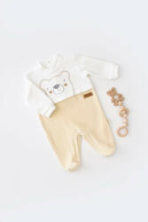 BabyJem Salopeta ursulet cu maneca lunga si botosei din 80%bumbac organic si 20% poliester - crem, baby cosy (marime: 6-9 luni) - bekid - 137,27 RON