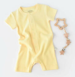 BabyJem Salopeta cu panataloni scurti - 100% bumbac organic - galben, baby cosy (marime: 9-12 luni)