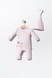 BabyJem Salopeta cu bulinute cu caciulita pentru bebelusi cats, tongs baby (culoare: roz, marime: 3-6 luni)