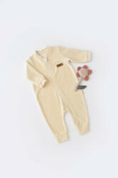BabyJem Salopeta cu maneca lunga si fermoar din 80%bumbac organic si 20% poliester -crem, baby cosy (marime: 3-6 luni)