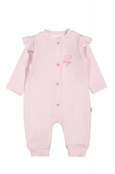 BabyJem Salopeta cu maneca lunga si volanas nou nascut roz, tongs baby (marime: 6-9 luni)