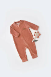 BabyJem Salopeta cu maneca lunga si fermoar din 80%bumbac organic si 20% poliester - caramiziu, baby cosy (marime: 9-12 luni)