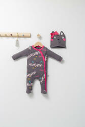 BabyJem Salopeta cu caciulita pentru bebelusi colorful autum, tongs baby (culoare: gri, marime: 3-6 luni)