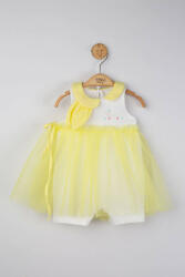 BabyJem Salopeta de vara pentru bebelusi cu tulle, tongs baby (culoare: galben, marime: 0-3 luni)