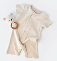 BabyJem Salopeta cu panataloni scurti - 100% bumbac organic - stone, baby cosy (marime: 12-18 luni)