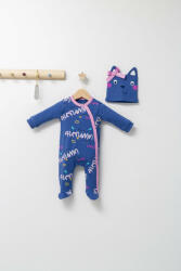 BabyJem Salopeta cu caciulita pentru bebelusi colorful autum, tongs baby (culoare: albastru, marime: 0-3 luni)