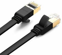 UGREEN Cablu Retea Ethernet RJ45 Cat 7 10 Gbps, Ugreen NW106, Fir Flat, Patchcord Gigabit, Negru (11260-UGREEN-SKU)
