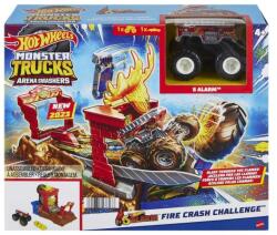 Mattel Hot Wheels, Monster Trucks Arena Smashers, 5 Alarm - Fire Crash Challenge, set de joaca