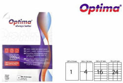 OPTIMA Etichete autocolante colorate, colturi drepte, 100 coli/top, OPTIMA